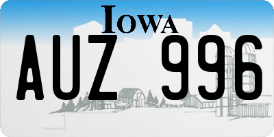 IA license plate AUZ996