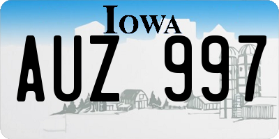 IA license plate AUZ997