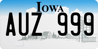 IA license plate AUZ999