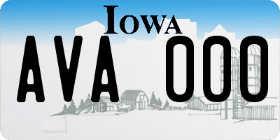 IA license plate AVA000