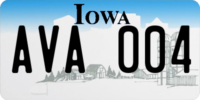 IA license plate AVA004