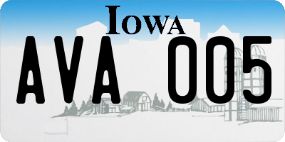 IA license plate AVA005