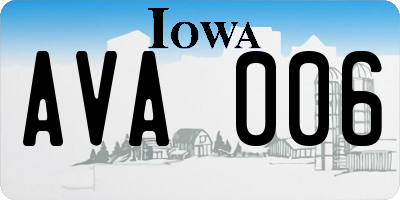 IA license plate AVA006