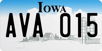 IA license plate AVA015