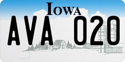 IA license plate AVA020
