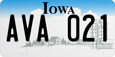 IA license plate AVA021