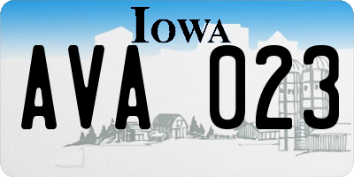 IA license plate AVA023