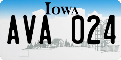 IA license plate AVA024