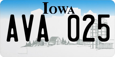 IA license plate AVA025