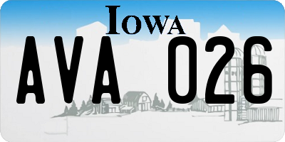 IA license plate AVA026