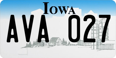 IA license plate AVA027
