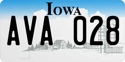 IA license plate AVA028
