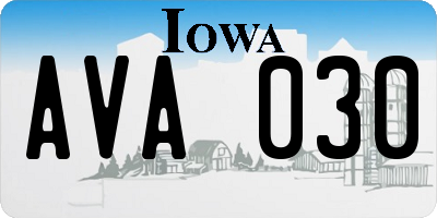 IA license plate AVA030