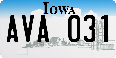 IA license plate AVA031