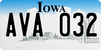 IA license plate AVA032