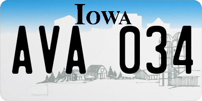 IA license plate AVA034