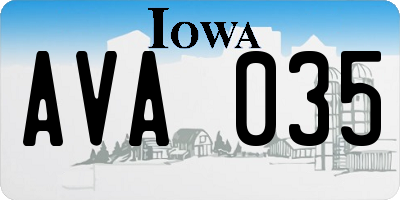 IA license plate AVA035