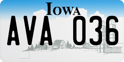 IA license plate AVA036