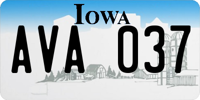 IA license plate AVA037