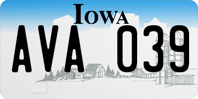 IA license plate AVA039