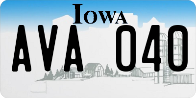 IA license plate AVA040