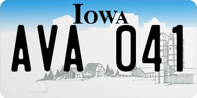 IA license plate AVA041