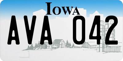 IA license plate AVA042