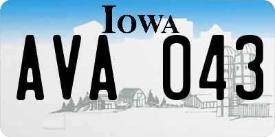 IA license plate AVA043