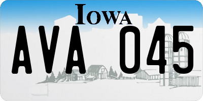 IA license plate AVA045