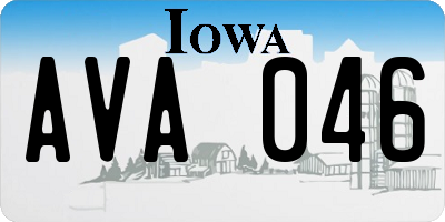 IA license plate AVA046