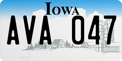 IA license plate AVA047