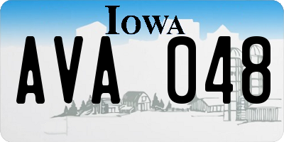 IA license plate AVA048