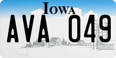 IA license plate AVA049