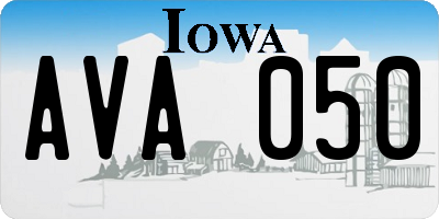 IA license plate AVA050