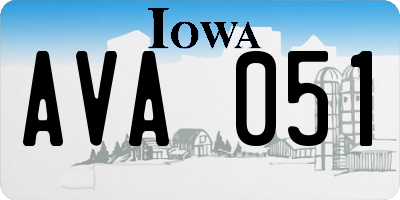 IA license plate AVA051