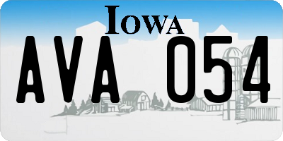 IA license plate AVA054