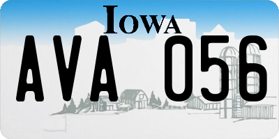 IA license plate AVA056