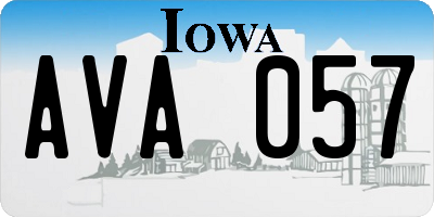 IA license plate AVA057