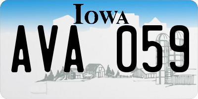 IA license plate AVA059