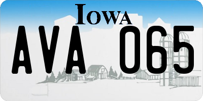IA license plate AVA065