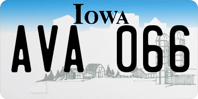 IA license plate AVA066