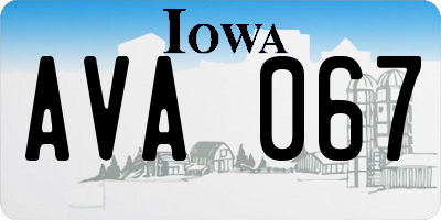 IA license plate AVA067