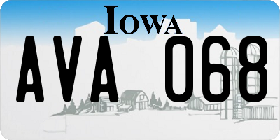 IA license plate AVA068