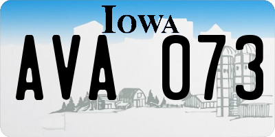 IA license plate AVA073