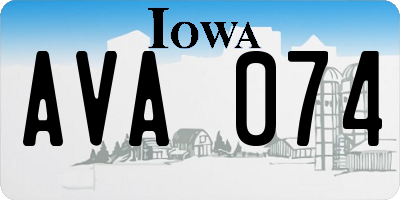 IA license plate AVA074