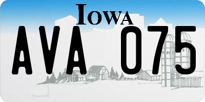 IA license plate AVA075