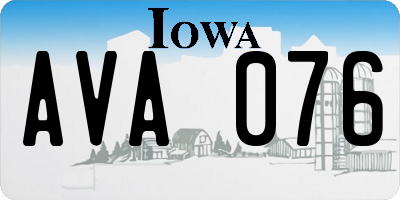 IA license plate AVA076