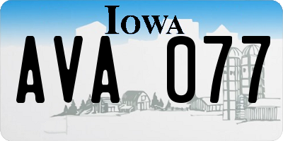 IA license plate AVA077