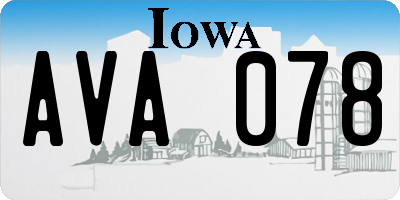 IA license plate AVA078