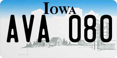 IA license plate AVA080